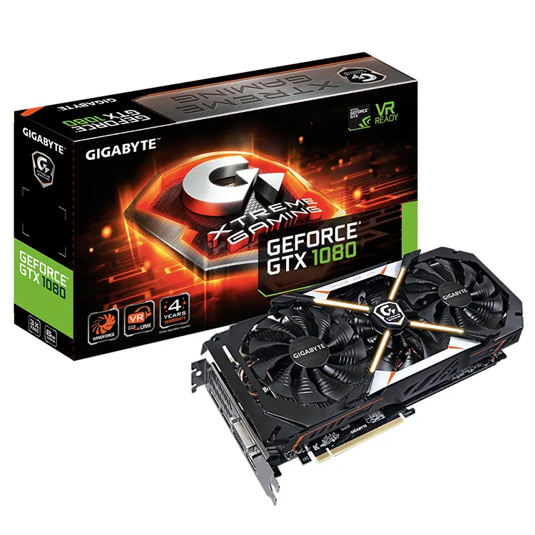 GIGABYTE NVIDIA GeForce GTX 1080 Xtreme Gaming 8G การ์ดจอ,การ์ดแสดงผล8GB GDDR5X 256-Bit หน่วยความจำ