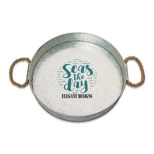 Bandeja de servicio galvanizada Vintage de calidad superior Juego de platos de mesa de lujo Dos platos al por mayor - Product Image 5