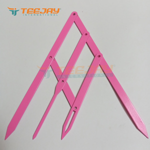 TEEJAY EBR-346 Stainless Steel Eyebrow Ruler with Golden Ratio Microblading Calipers Pink Powder Coated Customizable Logo Color - Product Image 6