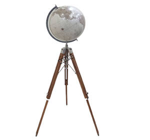 Globo terráqueo blanco para decoración de escritorio, Base de trípode de madera giratoria para mapa del mundo, ideal para bodas y escuela - Product Image 1