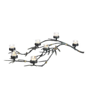 เชิงเทียนอะลูมิเนียมชุบทอง ดีไซน์หรูหรา สำหรับตกแต่งบ้าน งานแต่งงาน ให้แสงสว่างสวยงาม - Product Image 6