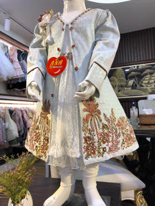 Frontera bordado abrigo largo con Red vestido hermoso trabajo de bordado abrigo con diseño increíble hermoso vestido - Product Image 2