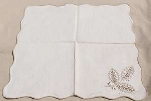 ขายส่งที่มีคุณภาพสูงบริสุทธิ์100ธรรมชาติฝรั่งเศสผ้าลินินสีขาว Hemstitched เย็บปักถักร้อยค็อกเทลผ้าเช็ดปาก - Product Image 4