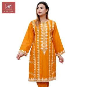 Kurtis de Algodón de Alta Calidad con Bordado para Mujer, Marca Masoori de India y Pakistán para el Verano - Product Image 1