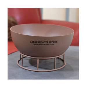 Cuenco gris Mate con recubrimiento de polvo, tazón de Metal de alta calidad para fruta, decoración del hogar - Product Image 5