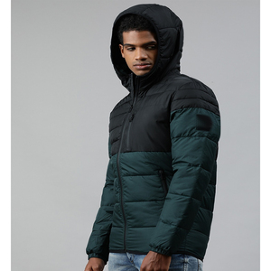 Veste bomber d'hiver pour homme en satin 100% polyester avec logo personnalisé, imperméable, rembourrée de coton épais - Product Image 2