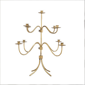 Soporte de vela de decoración para el hogar, soporte de vela de Metal puro de latón pulido brillante con 5 brazos para Celebración de Navidad - Product Image 3
