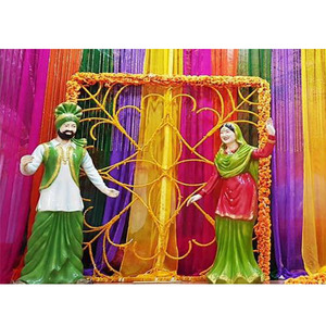 Nouvelle Statue d'Entrée Punjabi Élégante en Fibre de Verre Détachable avec Couleur et Taille Personnalisables, Conception Durable - Product Image 1