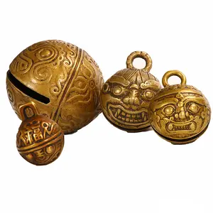 Eco-Life Wholesale Big Size 38mm Solid Actual Vintage Brass Animal Pet Bird Elephant Holy Indian Cow Sleigh Bells