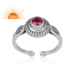 Anillo de estilo Vintage de Plata de Ley 925, increíble anillo de piedras preciosas de topacio rosa para mujer, fabricante de joyas, Colección clásica - Product Image 1