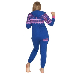 Ensemble d'hiver pour femme en molleton de coton léger, grande taille, design 2-en-1, anti-transpiration, combinaison de survêtement, pyjama, combinaison de nuit, à capuche, pour le jeu - Product Image 2