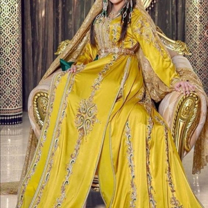 Magnifique robe CAFTAN pour mariage, tenue superbe avec élégantes perles en verre de cristal mélangées en pierre, travail, 2021 - Product Image 1