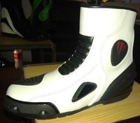 Bottes de Moto en cuir microfibre, pour motocyclette, motard Pro, vitesse, chaussures de course, Motocross,
