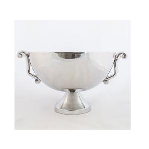 Saladier rond de 8 pouces en acier inoxydable poli argent royal, écologique, moderne et élégant pour la décoration extérieure, carton emballé - Product Image 1