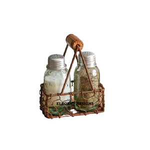 Ensemble de moulin à sel et à poivre en métal élégant fait à la main Caddy décoratif de table à bas prix pour la cuisine à domicile Design attrayant - Product Image 5