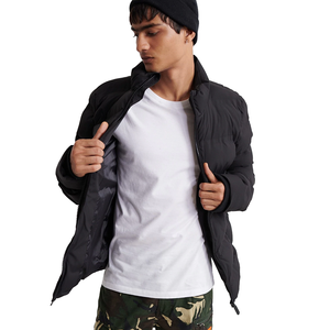 Custom <b>Men's</b> Waterproof Woolen Puffer <b>Jacket</b> <b>Smart</b> <b>Casual</b> Winter Wear with Zipper Closure Stand Collar OEM Service Available - Product Image 4