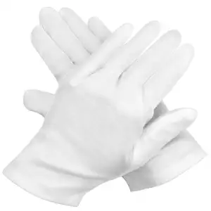 Men Women Full Finger White Cotton Gloves For Waiters Drivers Jewelry Workers Mittens Sweat Absorption Hands Protector