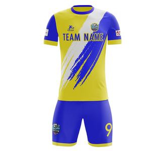 Uniforme de fútbol personalizado de alta calidad, estilo de camiseta de fútbol hecho de tela de poliéster duradera, ropa deportiva de sublimación baja MOQ - Product Image 1