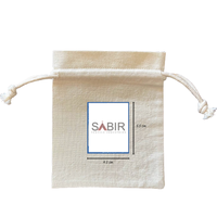 Pochette à cordon en toile unie en cèdre du Liban, résistante aux déchirures, légère, 4,5x5,5 cm, sac cadeau écologique, tendance