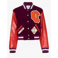 Veste universitaire personnalisée brodée pour femmes - Style court en laine/cachemire, couleurs et tailles sur mesure