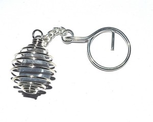 Grey Agate Tumbled Wrap Stone <b>Keyring</b> - Product Image 1