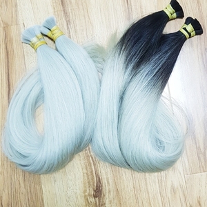 EXTENSIONES DE CABELLO HUMANO TRAMA DE MÁQUINA VIRGEN ALINEADO CUTÍCULA DE REMY RECTO NATURAL RUBIO GRIS VIETANO DOBLE - Product Image 3