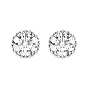 Boucles d'oreilles pour femmes, perles en or blanc, diamant, haute qualité, pur 10K - Product Image 1