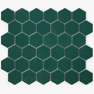 Motif mural en mosaïque hexagonale, carreaux de mosaïque noir et blanc - Product Image 2