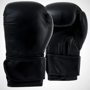Guantes de boxeo de color negro, par de guantes de entrenamiento de boxeo profesional de alta resistencia con cuero genuino y el mejor molde de material - Product Image 2