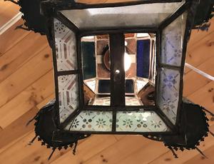 Lámpara de Metal colgante marroquí de alta calidad, nueva linterna decorativa hecha a mano, paneles de vidrio multicolores para el hogar, Navidad, boda - Product Image 5