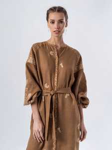 Robe maxi en lin bohème 2022 avec broderie florale, nouveaux styles tendance ukrainiens et ghanéens, motif tissé - Product Image 6