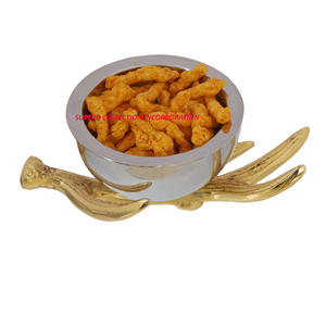 Cuenco de lujo decorativo de plata, soporte de Metal sólido con cornamenta dorada, gran oferta - Product Image 2