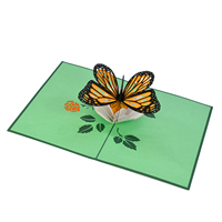 Uso de la tarjeta de felicitación emergente 3D de Animal mariposa para la tarjeta de agradecimiento o tarjetas de regalo del Día de la madre con sobre