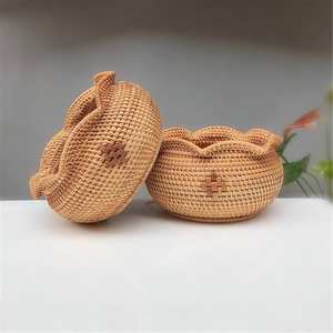 Mantel Individual de ratán redondo hecho a mano, de plástico, color marrón miel, para regalo, decoración del hogar, uso diario - Product Image 6