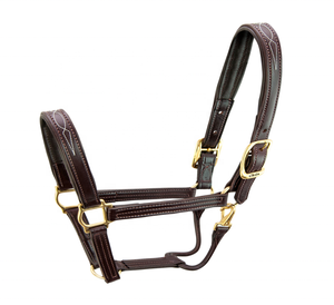 AL RAHMAN TACKS cuir véritable cheval licou AL-LH-042 modèle équitation but bas prix en gros plaine Durable matériel raccord - Product Image 2