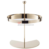 Présentoirs à gâteaux avec anneau en métal et verre, 2 niveaux, pour mariage, fête, 2 pièces, nouveauté