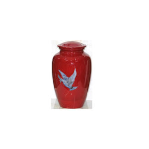 Urne funéraire pour animaux de compagnie de style américain ZHE, oiseau volant, couleur rouge, disponible en forme et taille personnalisées - Product Image 1