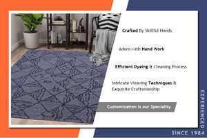 Alfombras de algodón bordadas de tamaño personalizado, nuevo diseño 2024, hechas a mano en India, estilo Wilton, antideslizantes, modernas para venta al por mayor - Product Image 2