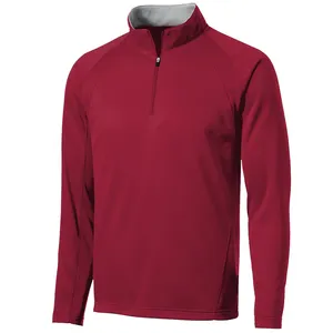 Custom Design Polyester/Katoenen Trui Top Half Zip Top