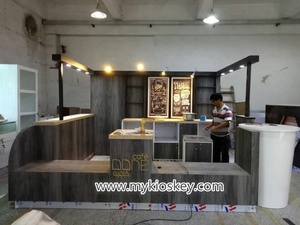 Diseño de Kiosco de Café de Madera de Alta Gama, Kiosco de Comida Rápida con Barra de Café en Tienda Minorista para la Venta - Product Image 5