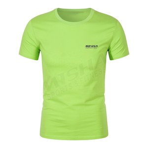 T-shirt personnalisé en polyester spandex vierge de gros pour hommes T-shirt uni à manches courtes de fitness pour hommes de gros - Product Image 5