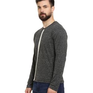 Vente en gros de t-shirts de sport unis décontractés pour hommes à manches longues activés par la sueur conception vierge col en O en microfibre - Product Image 3