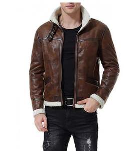 Chaqueta de cuero de bombardero para hombre, chaqueta con cremalleras de PU con logotipo personalizado, apliques de letras, chaqueta con cremalleras de PU con logotipo personalizado a la moda - Product Image 6