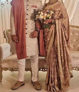 --NEW---STYLISH Hand Work on PRETTY BRIDAL--SAREE with Glass Beads Stone & DABKA Work for Wedding/party--2024 - Product Image 2