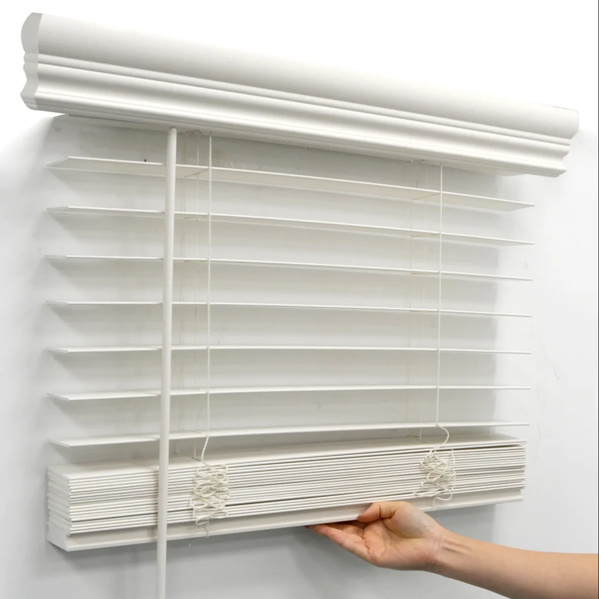 Window Shades 2 inches Cordless Faux Wood Venetian Blind