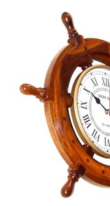 Horloge murale décorative simple de 18 "46 Cm en bois pour le salon avec l'horloge du capitaine du navire - Product Image 6