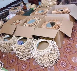 กระจกหวายทำมือ ตกแต่งผนัง-กระจกหวายรูปพระอาทิตย์ - Product Image 5