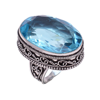 Bague en argent 925 faite à la main avec grenat, péridot, citrine et topaze bleue, motif classique pour amoureux, pour femme, unisexe, cadeau de mariage, bijoux