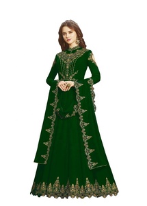 Ethnic Garment Silk Semi-Stitched Indian Salwar Kameez Suit Dupatta Women's Party Wedding Festival Wear Modern In-Stock - Product Image 3