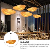 HOT DEALS HOCHWERTIGE gewebte Bambus Pendel leuchte Laterne Decken leuchte Wicker Light mit Cloud Shade für Home Decor